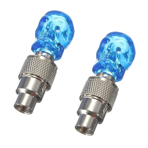 2X LED Light Valve Cap Spoke Light for Bicycle Auto Bike Rim Tire Blue