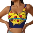 thumbnail image 2 of Picia PLANETA EN FORMA DE PIZZA Sports Bra for Women,Padded Strappy Sports Bras Medium Support Yoga Bra with Removable Cups,Running Yoga Bra-Medium, 2 of 9