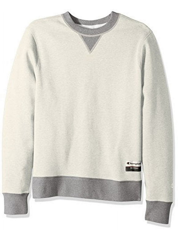Champion Men's Authentic Originals Sueded Fleece Sweatshirt, Oatmeal Heather/Oxford Gray, Large