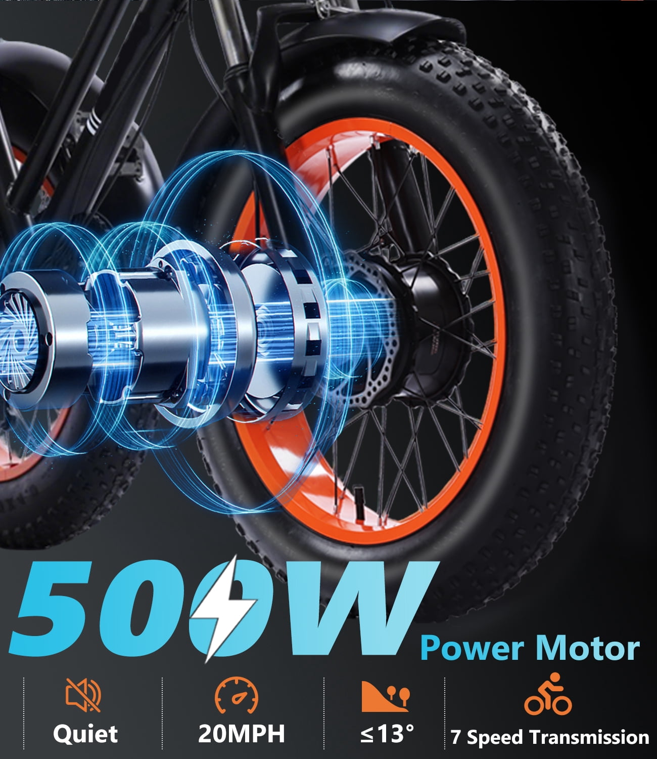 BROOBY Electric Tricycle for Adults, 500W Motor 1000W Peak 3 Wheel Electric Trike with 48V 15Ah Removable Battery, Up to 40 Miles, 20" x 4.0 Fat Tires, Large Rear Basket, 440 lb Capacity, UL2849,