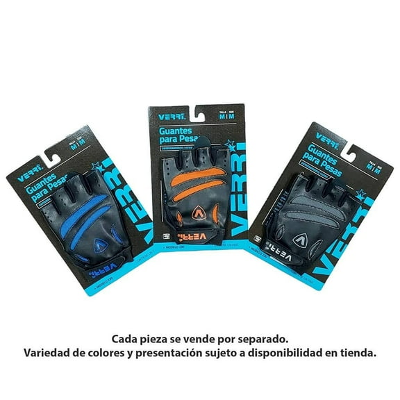 Guantes para Pesas Verri Talla Mediana Varios Colores 1pza