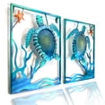 thumbnail image 1 of Decoración mural LIFFY con forma de tortuga marina metálica, 41 x 30 cm, con luces LED, 1 of 9