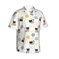 thumbnail image 5 of Wukai Cute Cat Men's Hawaiian Shirt Short Sleeve Casual Button Down Summer Beach Aloha Shirt Tropical Print Holiday Party, 5 of 8