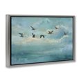 thumbnail image 2 of Stupell Industries Coastal Blue Skies Geese Gray Floating Frame Canvas Art, 31 x 21, by Petals Prints Design, 2 of 8