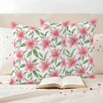 thumbnail image 2 of Outdoor Pillow Covers Pack of 2, Pink Lily Pastoral Floral Leaf Waterproof Throw Pillowcase Cushion Cases, Summer Watercolor Flower Decorative Pillow Cover for Couch Sofa Home Bed Patio, 2 of 9