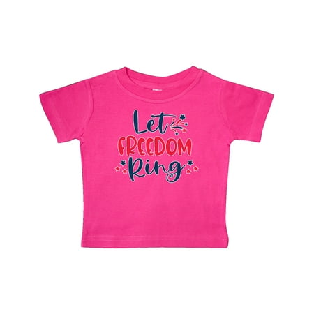 

Inktastic 4th of July Let Freedom Ring with Stars Gift Baby Boy or Baby Girl T-Shirt