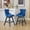 Blue, variant on Swivel Bar Stools Set of 2, Counter Height Bar Stools with Back & Button Tufted Decoration, Velvet Upholstered with Rubberwood Legs & Chrome Nailhead Trim, Wind Red