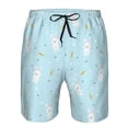 thumbnail image 4 of Kdxio Cute Bunny Pattern Mens Casual Shorts - Drawstring Summer Beach Sports Shorts for Men, 4 of 9