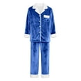 thumbnail image 5 of Matching Family Pajamas Plush Fleece Christmas Pajamas Long Sleeve Button down Festival Party Sleepwear Top and Pajamas Pants Matching Holiday Pajamas, 5 of 6