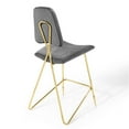 thumbnail image 4 of Modway Ponder 26.5" Performance Velvet Stainless Steel Bar Stool in Gray, 4 of 9