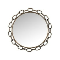 SAFAVIEH 22" Round Atlantis Chain Link Mirror, Antique Copper