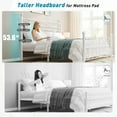thumbnail image 4 of EnHomee Queen Metal Bed Frame with Victorian Vintage Headboard & Footboard Metal Platform Bed Frame Queen Heavy Duty Metal Bed Frame with LED Lights & Storage,Noise Free,White, 4 of 9