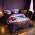 thumbnail image 2 of Manfei Dragon Animals 7 Pieces Full Size Bedding Sets,Gothic Mountain Lightning Full Size Bed in a Bag,Blue Pink,Black Reversible, 2 of 6