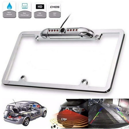 US Car License Plate Frame Rear View Reverse Backup Parking Night Vision Camera Water-Proof Car Rear View Camera With License Plate Frame HD Backup Camera