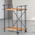 thumbnail image 2 of Home Bar Serving Cart, 2-Tier Rolling Drink Cart with Removable Tray, Wine Rack & Glass Holder, Perfect for Serving Coffee, Liquor, or Snacks in the Kitchen or Dining Room, 2 of 5