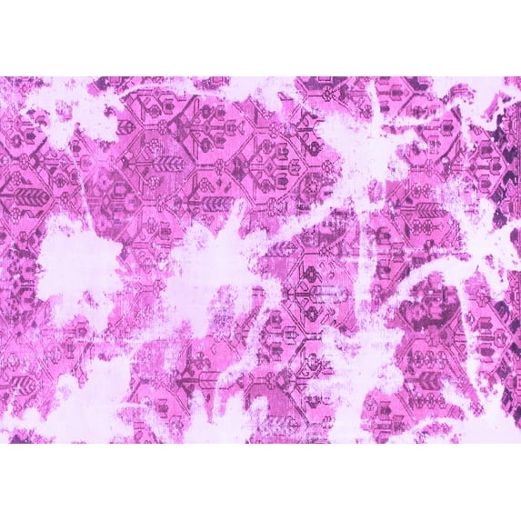 Ahgly Company Indoor Rectangle Abstract Purple Modern Area Rugs, 5' x 7'