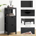thumbnail image 5 of Giantex Narrow Storage Bathroom Cabinet, Freestanding Floor Cabinet w/2 Removable Drawers, Black, 5 of 8