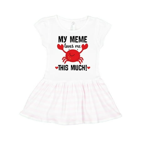 

Inktastic Meme Loves Me Grandson Gift Gift Toddler Girl Dress
