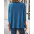 thumbnail image 5 of Women'S Cardigan Tops Three-Quarter Sleeves Solid Color Casual Small Jacket Female Blue M, 5 of 9