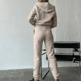 thumbnail image 5 of Busydd Two Piece Sets for Women Solid Color Track Suits Long Sleeve Zip Up Hoodies and Sweatpants with Pockets Sweatsuits Sets Casual Fall Vacation Travel Outfits for Women, 5 of 9