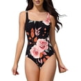thumbnail image 3 of Jamicy Womens One Piece Swimsuits Tummy Control Square Neck Sporty Ruched Slimming Monokini High Cut Women's Bathing Suit, 3 of 8