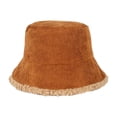 thumbnail image 6 of CoCopeanut Topi Ember Korduroi Reversibel Topi Wol Domba Musim Dingin untuk Wanita Pria Topi Pancing Panama Topi Nelayan Atas Datar Topi Mode Baru, 6 of 6