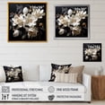 thumbnail image 4 of Designart "Noir Magnolias Emerging From Shadows I" Magnolias Floater Framed Wall Art Living Room, 4 of 5
