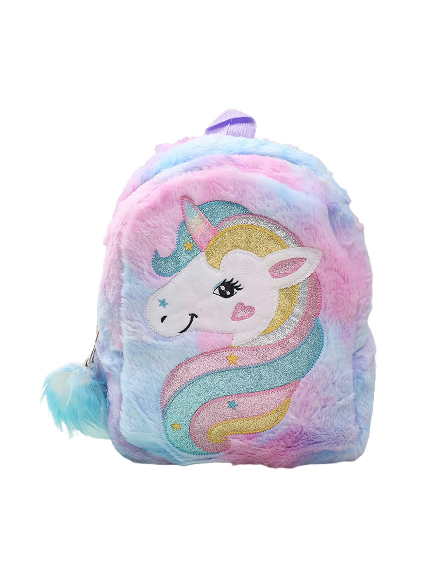 Unicorn plush backpack children's cute cartoon school bag travel leisure bag 