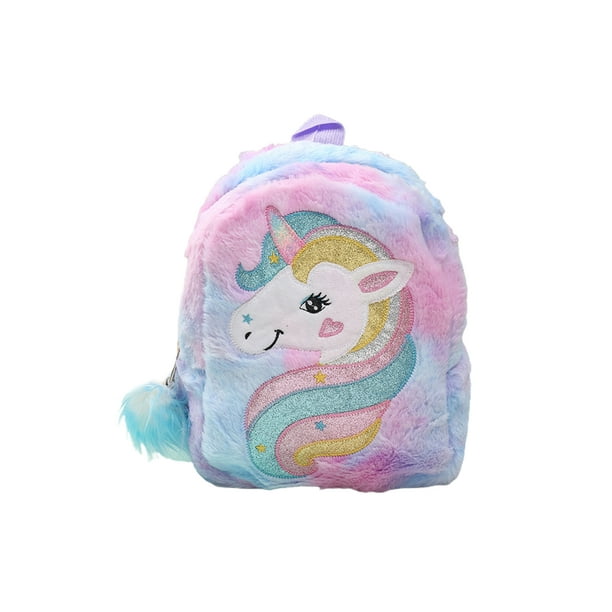 Toddler Girls Plush School Bags for Girls Cute Cartoon Unicorn Children ...