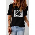 thumbnail image 3 of POGLIP T-Shirt à Manches Courtes Imprimé Graphique Rugby Noir pour Femmes Jour de Match, 3 of 6
