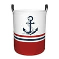 thumbnail image 2 of Nautical Blue Anchors With Stripes Laundry Basket Foldable Sailing Sailor Clothes Hamper for Baby Ki, 2 of 5
