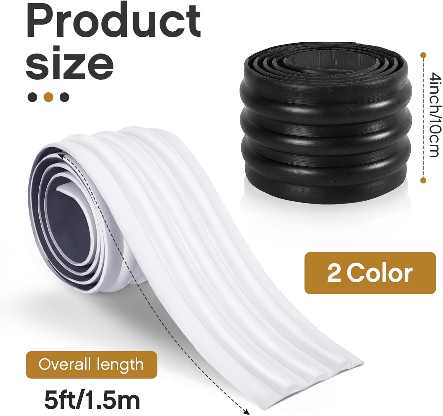 2 Pcs 59 x 4 Inch Keel Guard for Fiberglass Boat, Aluminum Boats and Inflatable Boats Prevent Damage Self Installation Kayak Accessories for Fiberless Inflatable, White, Black