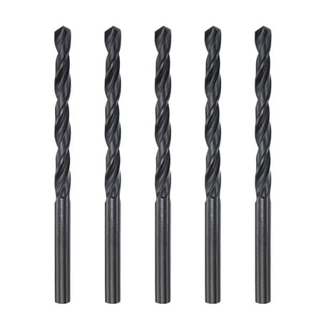 

Uxcell 6542 High Speed Steel Twist Drill Bit Fully Ground Black Oxide 4.9mm Drill Dia 85mm Total Length 5Pack
