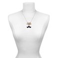 thumbnail image 3 of Delight Jewelry Silvertone Large Black Enamel Mustache Multi-Colored Crystal Mom Charm Necklace, 3 of 5