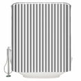 thumbnail image 2 of Black Striped Waterproof Fabric Shower Curtain, Black White Stripes Farmhouse Shower Curtain for Bathroom Curtains Bathtubs Hotel Washable Shower Curtains with 12 Hooks Standard 66x72, 2 of 6