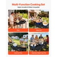 thumbnail image 6 of VEVOR 3 Burner Outdoor Propane Gas Stove, 225,000 BTU Propane LPG Gas Camping Stove, Heavy-duty Carbon Steel Outdoor Cooker, with Shield & Tall Stand & Regulator, for BBQ Camp Home Patio Backyard, 6 of 9