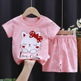 thumbnail image 2 of TOWED22 Baby Girls Boys Toddler Clothes 2pcs Summer Lovely Graphic Short Sleeve T-Shirt Tee Elastic Waist Shorts Set with Pockets(Pink,12-18 M), 2 of 4