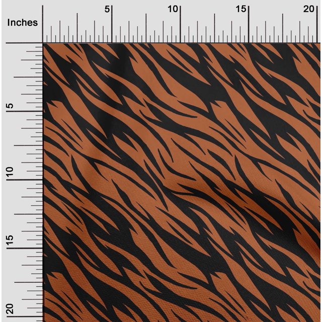 oneOone Viscose Chiffon Orange Fabric Tiger Animal Skin Craft Projects Decor Fabric Printed By The Yard 42 Inch Wide