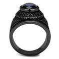 thumbnail image 4 of TK414707J - IP Black(Ion Plating) Stainless Steel Ring with Synthetic Synthetic Glass in Sapphire, 4 of 7