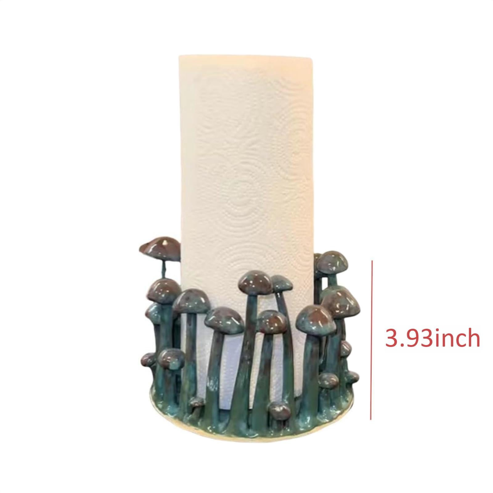 WEIWEIGG Mushroom Paper Towel Holder, Freestanding Countertop Dispenser for Kitchen, Easy Tear Access, Plastic, Whimsical Design, Fits Standard Rolls, Durable