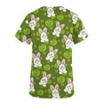 thumbnail image 5 of Luxalzxs Easter Women Fashion V-Neck Casual Short Sleeve Scrubs Tops Cute Print Working Uniform Workwear with Pockets, 5 of 5