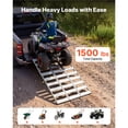 thumbnail image 2 of KFFKFF Aluminum Trailer Ramps, 76 x 50 in Tri-Fold Design with Straps & Non-Slip Rubber Fingers, 1500 lbs Capacity Loading Ramps for ATVs, Motorcycles, Lawn Mowers, Tractors, and Carts, 2 of 9