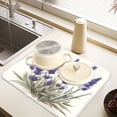 thumbnail image 6 of Ryvnso Watercolor Lavender Dish Drying Mat for Kitchen Countertop 18x24 Large Dish Pad Drainer Rack Dish Sink Mats, 6 of 7