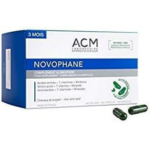 Novophane 180 Caps 3 Month Supply Hair Loss Alopecia Hair and Nails Fragility Regrowth