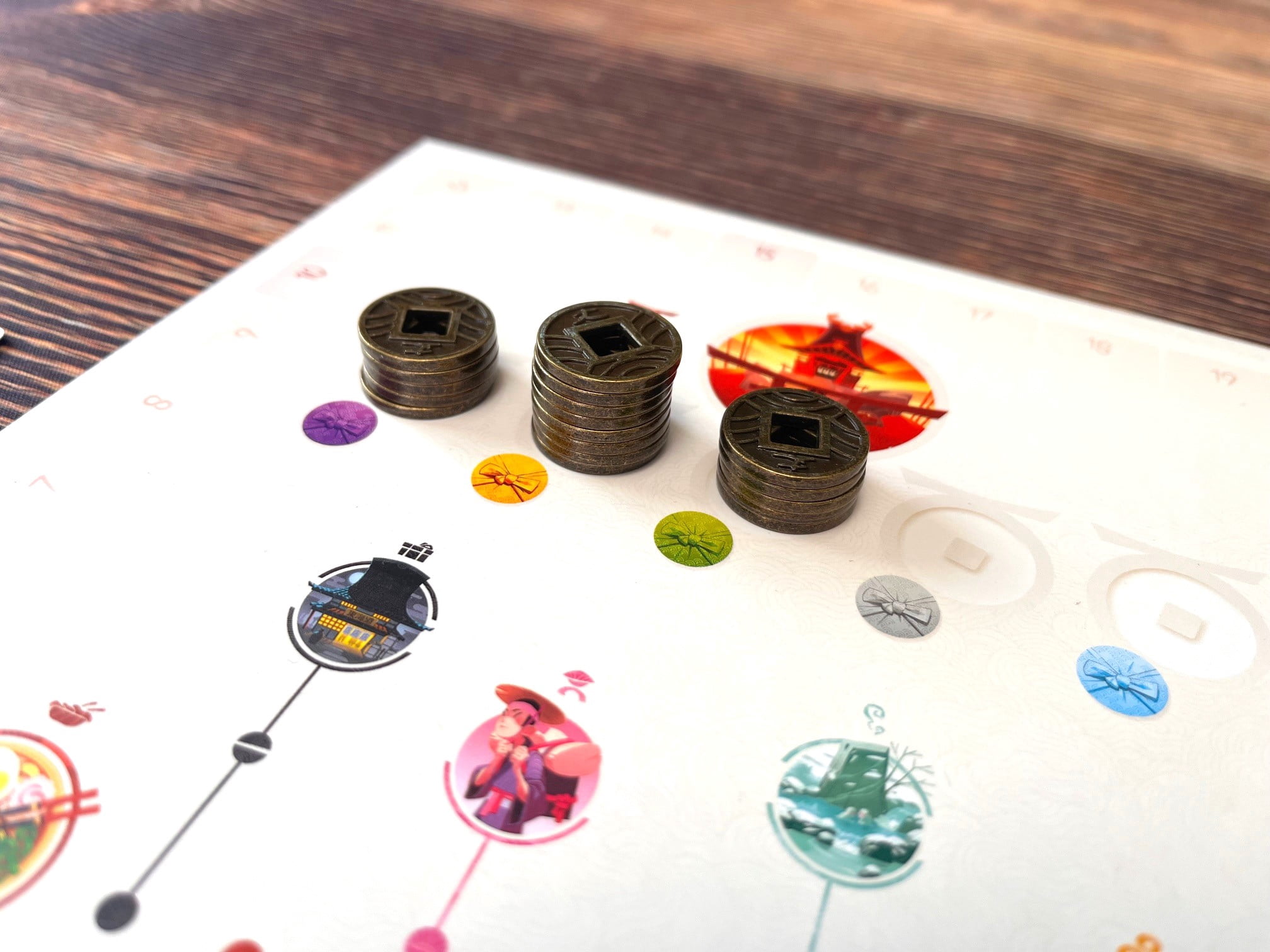 Metal Coins for Tokaido from Stonemaier Games - 50 Gold Metal Coins to Enhance Your Gameplay