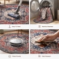 thumbnail image 3 of ICEANT Persian Style Round Area Rug, 6'x6' Round Vintage Anti-Slip Carpet for Living Room Bedroom, Boho Non-Shedding Mat for Balcony Floor, Red, 3 of 5