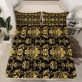 thumbnail image 2 of Castle Fairy Luxury Vintage Damask Queen Sheet Sets,Bohemian Chic Floral Bed Set, 2 of 7