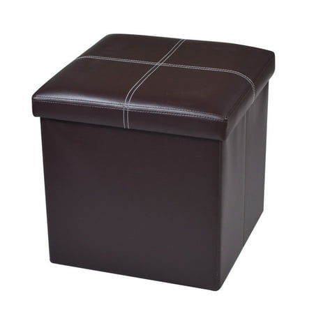 Brown Cube Storage Ottoman - Zimtown Folding Cube Ottoman Foot Stool Box Footrest Seat Stool Storage Furniture Home Decor Brown