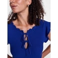 thumbnail image 5 of Scenario Women's Tank Sweater with Short Flutter Sleeves, Lightweight, Sizes XS-XXXL, 5 of 6