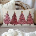 thumbnail image 2 of Christmas Throw Pillow Cover 12x20 Inch Pink Christmas Tree Decorations Outdoor Winter Holiday Xmas Decorative Lumbar Throw Pillow Case for Home Sofa Couch Living Room Bedroom Decor, 2 of 6